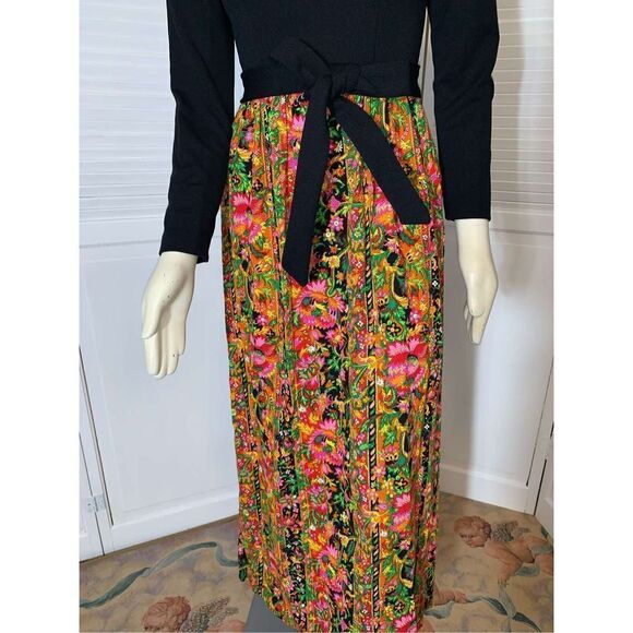 Vintage 60’s Long Sleeve Maxi Dress Size Medium - Picture 4 of 16